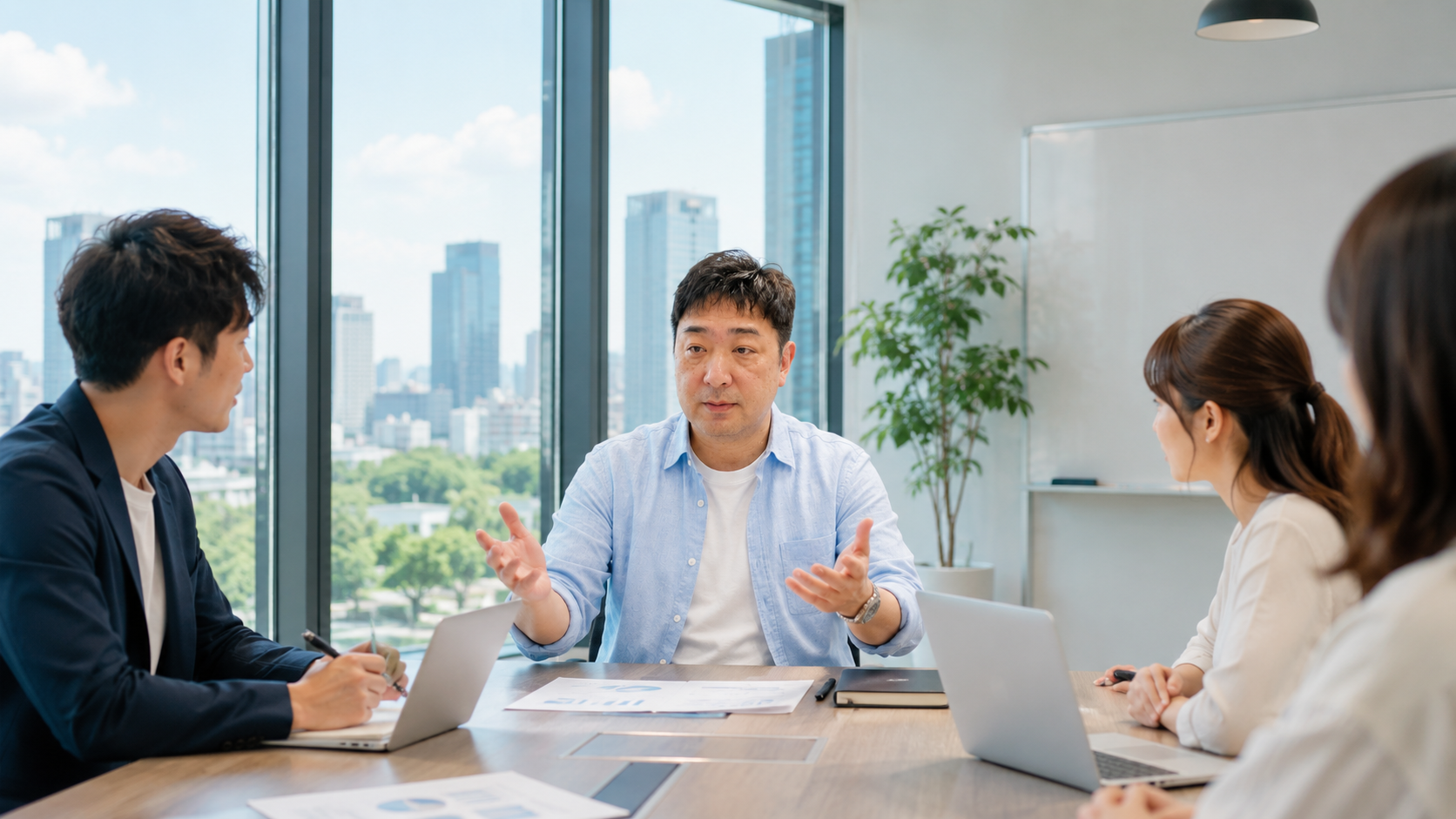 代表取締役 関口 大のミーティング風景